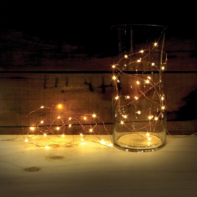 LED copper wire with cute little lights 2 metres.